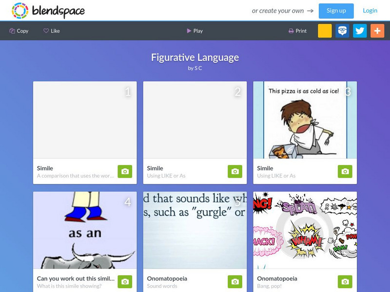 Blendspace: Figurative Language Unit Plan Blendspace: Figurative Language Unit Plan