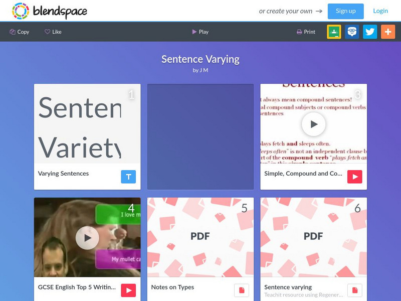 Blendspace: Sentence Varying Unit Plan Blendspace: Sentence Varying Unit Plan
