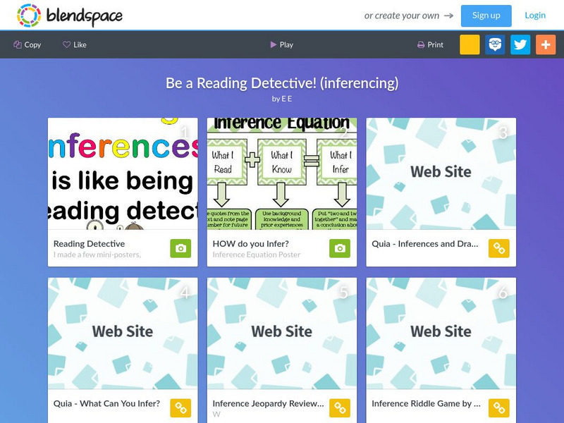 Blendspace: Be a Reading Detective! (Inferencing) Unit Plan Blendspace: Be a Reading Detective! (Inferencing) Unit Plan
