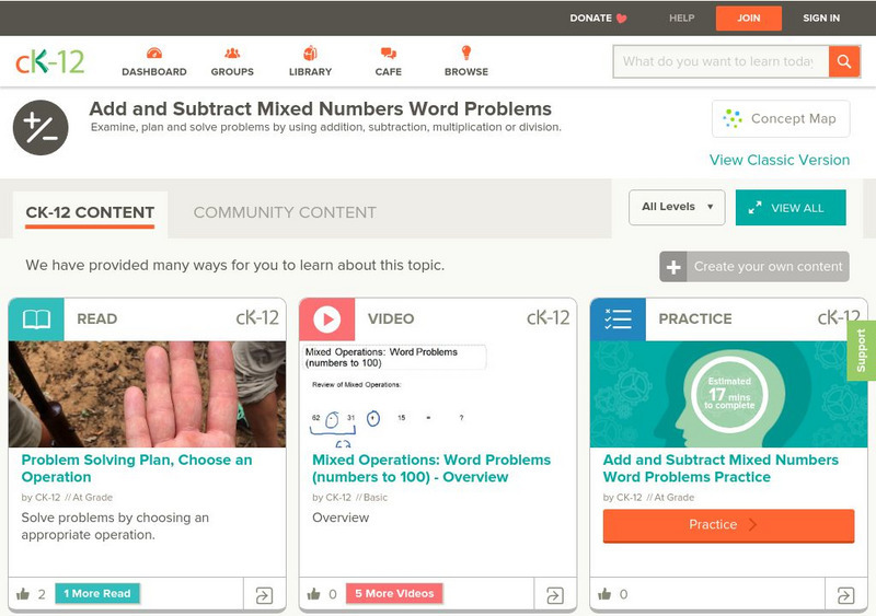 Ck 12: Elem Math: Adding and Subtracting Mixed Numbers Word Problems Instructional Video