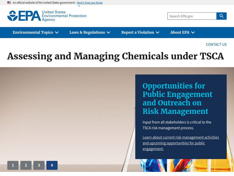 Epa: Chemicals in the Environment Handout Epa: Chemicals in the Environment Handout
