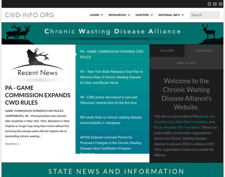 Chronic Wasting Disease Alliance Handout Chronic Wasting Disease Alliance Handout