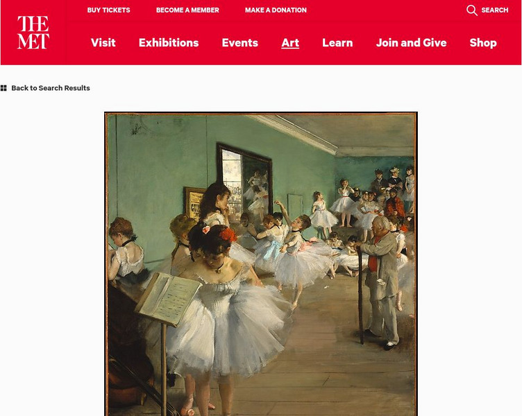 Metropolitan Museum of Art: "The Dance Class" by Degas Graphic Metropolitan Museum of Art: "The Dance Class" by Degas Graphic