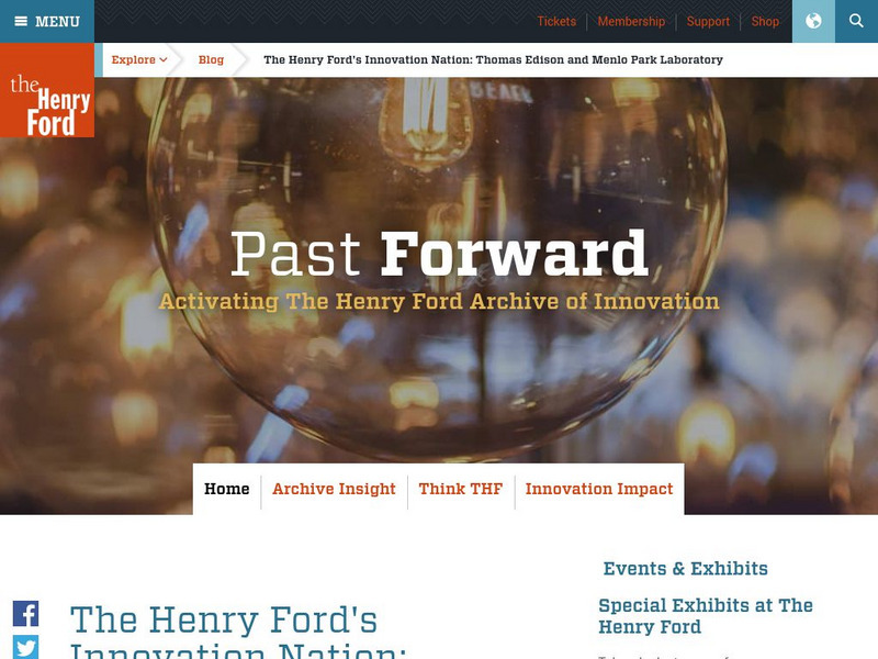 The Henry Ford: Thomas A. Edison and the Menlo Park Laboratory Website The Henry Ford: Thomas A. Edison and the Menlo Park Laboratory Website