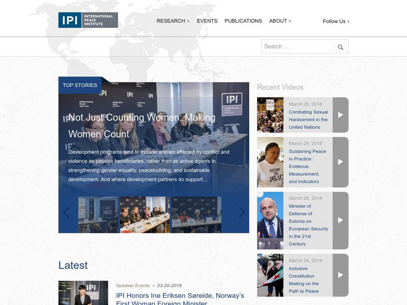 International Peace Institute Website International Peace Institute Website
