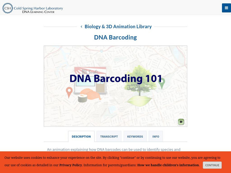 Dna Learning Center: Dna Barcoding Interactive Dna Learning Center: Dna Barcoding Interactive