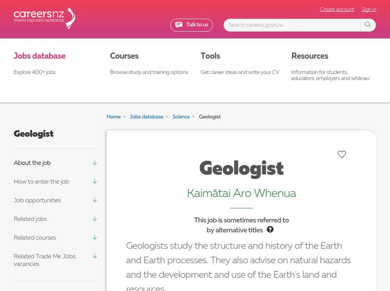Careers Nz: Geologist Website Careers Nz: Geologist Website