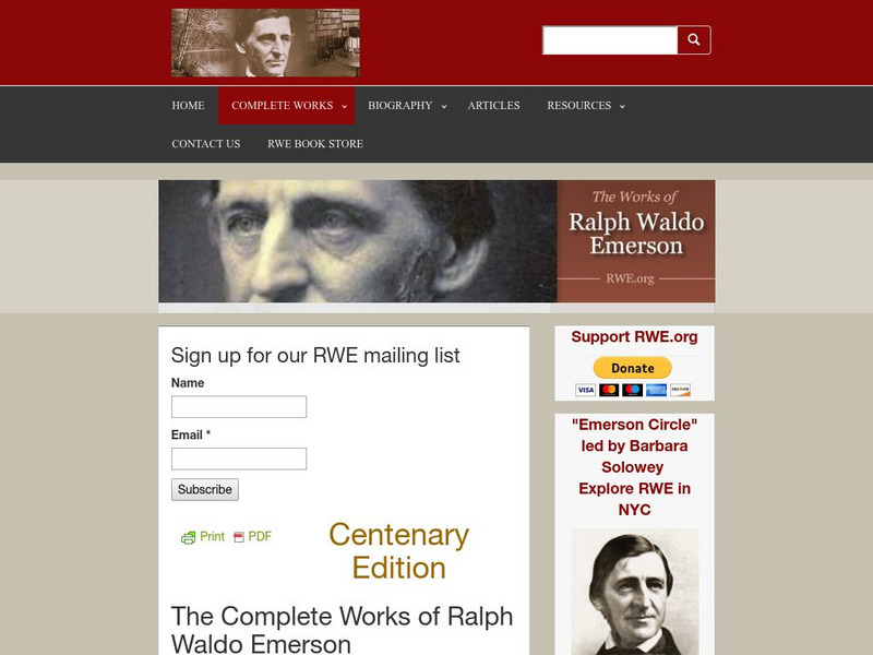Rwe: The Complete Works of Ralph Waldo Emerson eBook Rwe: The Complete Works of Ralph Waldo Emerson eBook