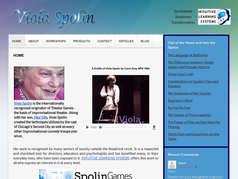 The Spolin Center: Viola Spolin Website The Spolin Center: Viola Spolin Website