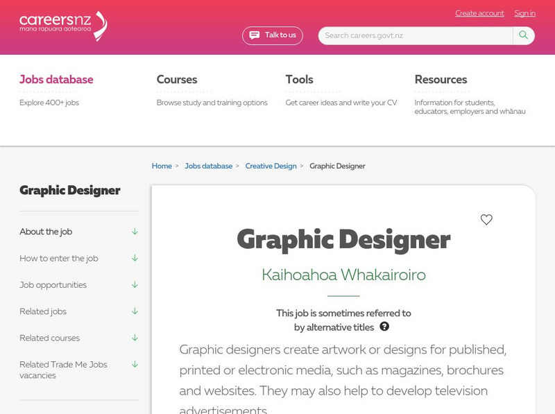 Careers Nz: Graphic Designer Website Careers Nz: Graphic Designer Website