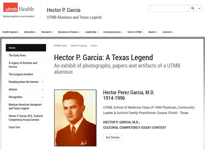University of Texas Medical Branch: Hector P. Garcia Website