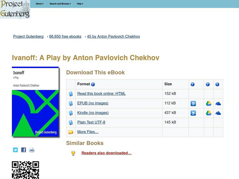 Project Gutenberg: Ivanoff: A Play by Anton Pavlovich Chekhov eBook Project Gutenberg: Ivanoff: A Play by Anton Pavlovich Chekhov eBook