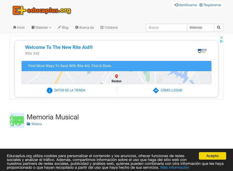 Educaplus: Memoria Musical [In Spanish] Activity