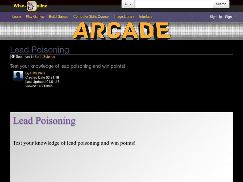 Wisc Online: Earth Science: Lead Poisoning Interactive