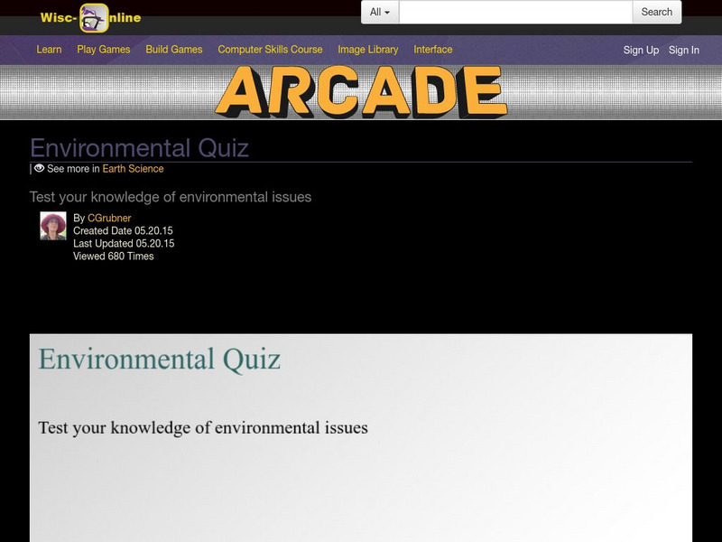 Wisc Online: Earth Science: Environmental Quiz Interactive Wisc Online: Earth Science: Environmental Quiz Interactive