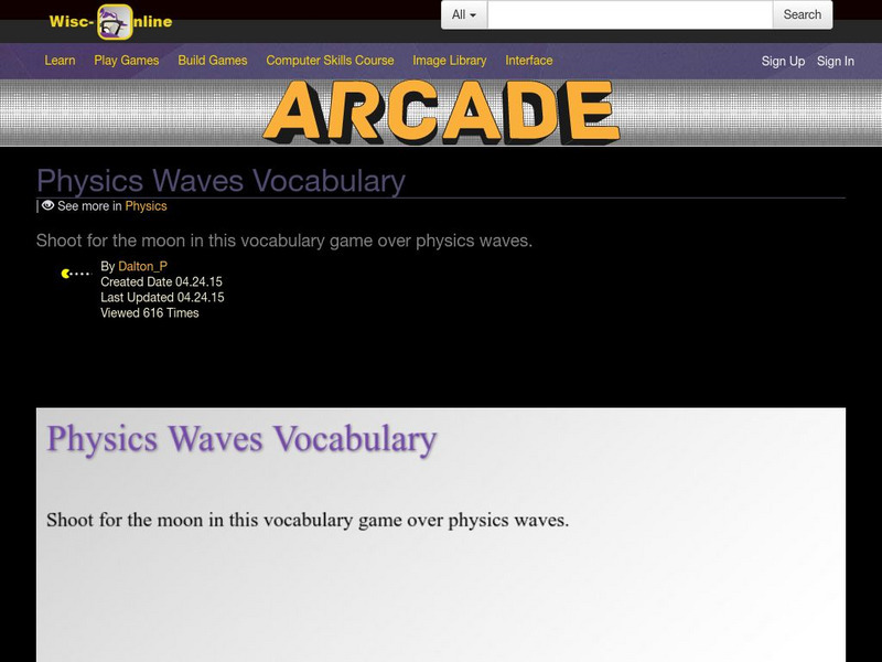 Wisc Online: Physics Waves Vocabulary Interactive Wisc Online: Physics Waves Vocabulary Interactive