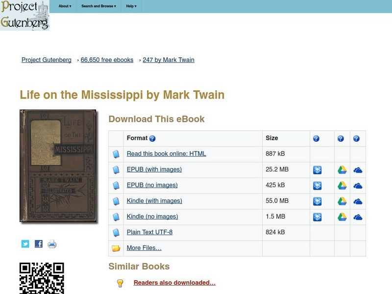 Project Gutenberg: Life on the Mississippi by Mark Twain eBook Project Gutenberg: Life on the Mississippi by Mark Twain eBook