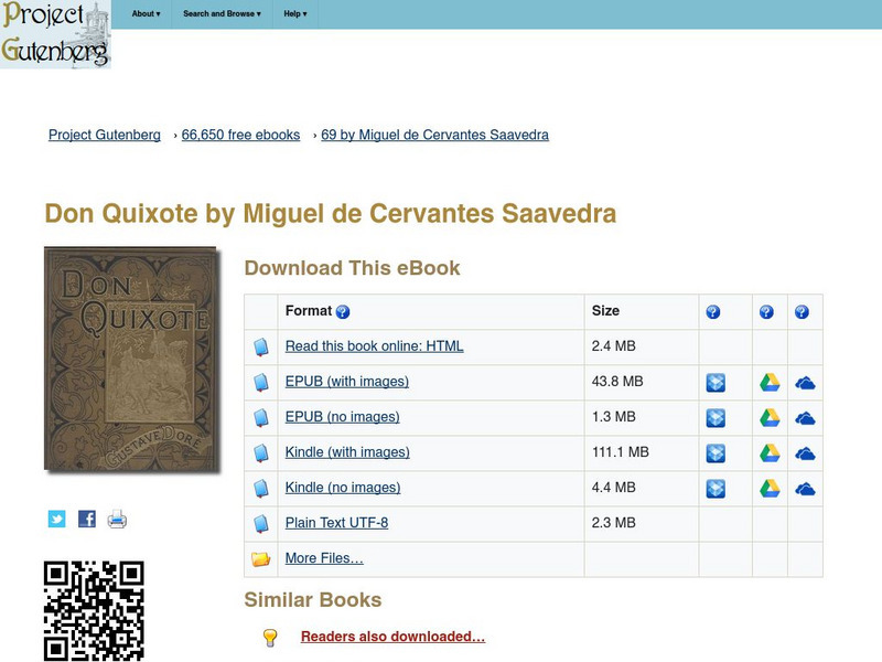 Project Gutenberg: Don Quixote by Miguel De Cervantes eBook