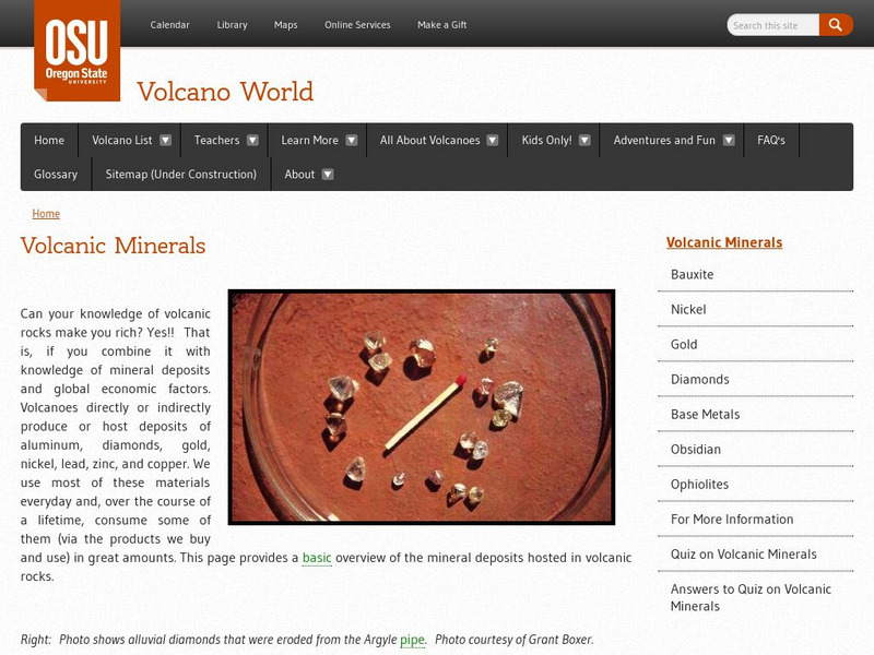 Volcano World: Volcanic Minerals Handout Volcano World: Volcanic Minerals Handout