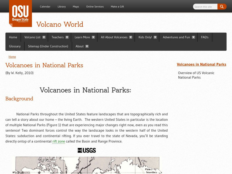 Volcano World: Volcanoes in National Parks Handout Volcano World: Volcanoes in National Parks Handout