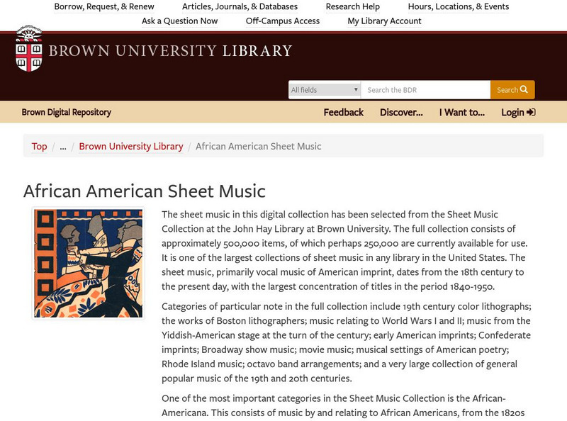 Brown University Library: African American Sheet Music: James Bland Primary Brown University Library: African American Sheet Music: James Bland Primary