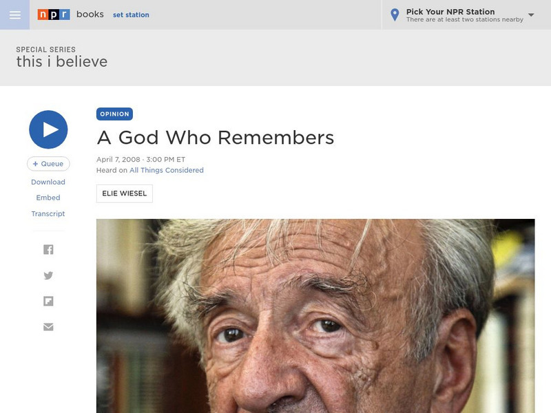Npr: A God Who Remembers Audio Npr: A God Who Remembers Audio