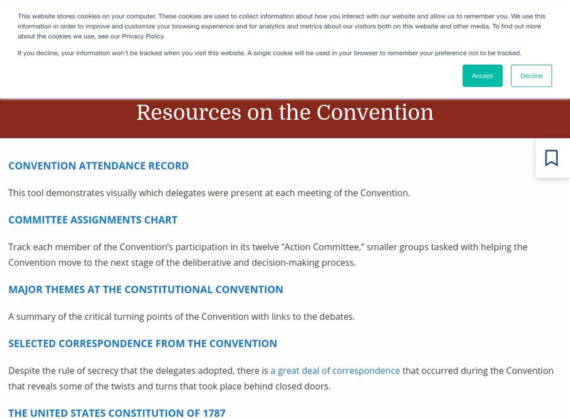 Teaching American History: Resources on the Convention Website
