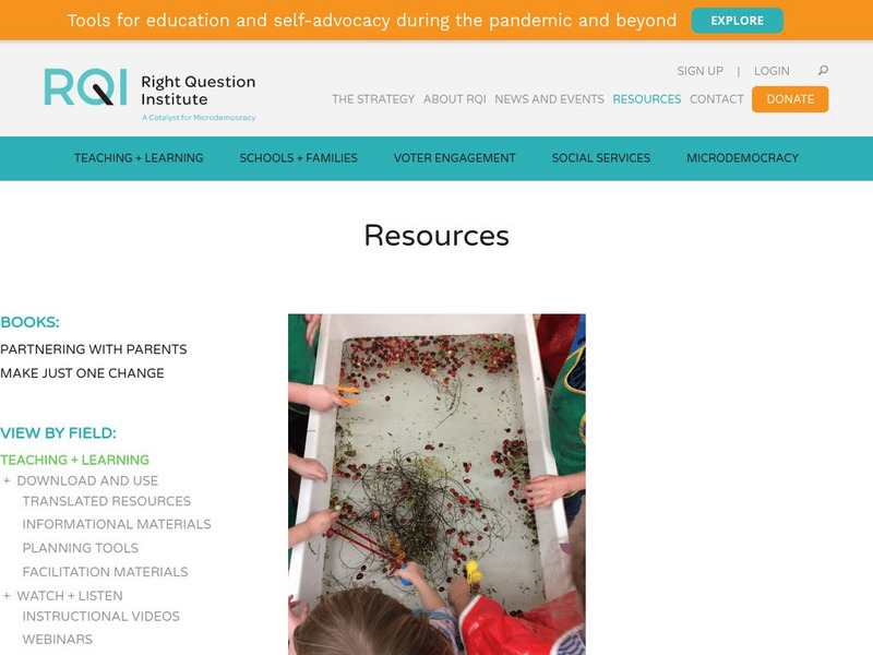 Rqi: Three and Four Year Old Students Learning to Ask Their Own Questions Article Rqi: Three and Four Year Old Students Learning to Ask Their Own Questions Article