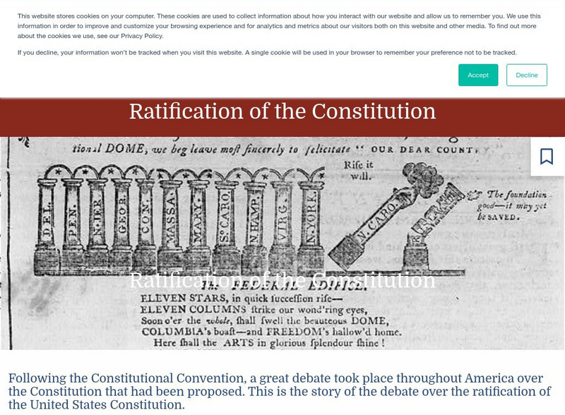Teaching American History: Ratification of the Constitution Website Teaching American History: Ratification of the Constitution Website