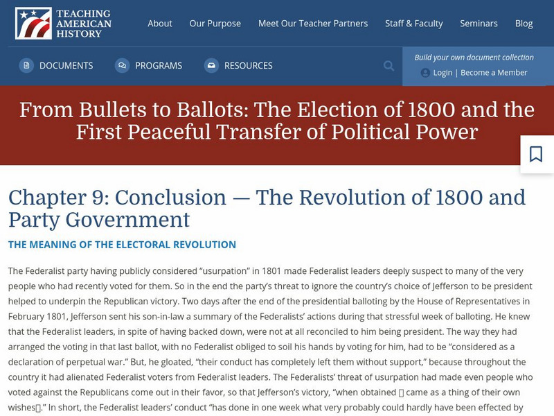 Teaching American History: From Bullets to Ballots: Chapter 9 eBook Teaching American History: From Bullets to Ballots: Chapter 9 eBook