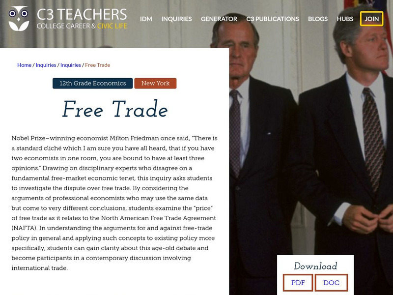 C3 Teachers: Inquiries: Free Trade Unit Plan C3 Teachers: Inquiries: Free Trade Unit Plan