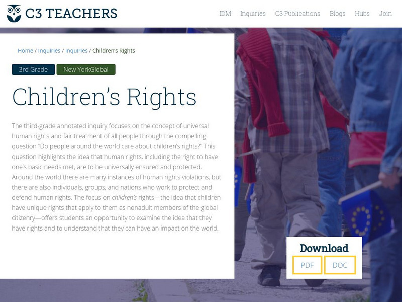 C3 Teachers: Inquiries: Children's Rights Unit Plan C3 Teachers: Inquiries: Children's Rights Unit Plan