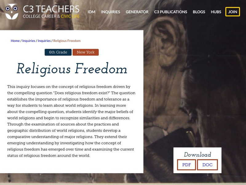 C3 Teachers: Inquiries: Religious Freedom Unit Plan C3 Teachers: Inquiries: Religious Freedom Unit Plan