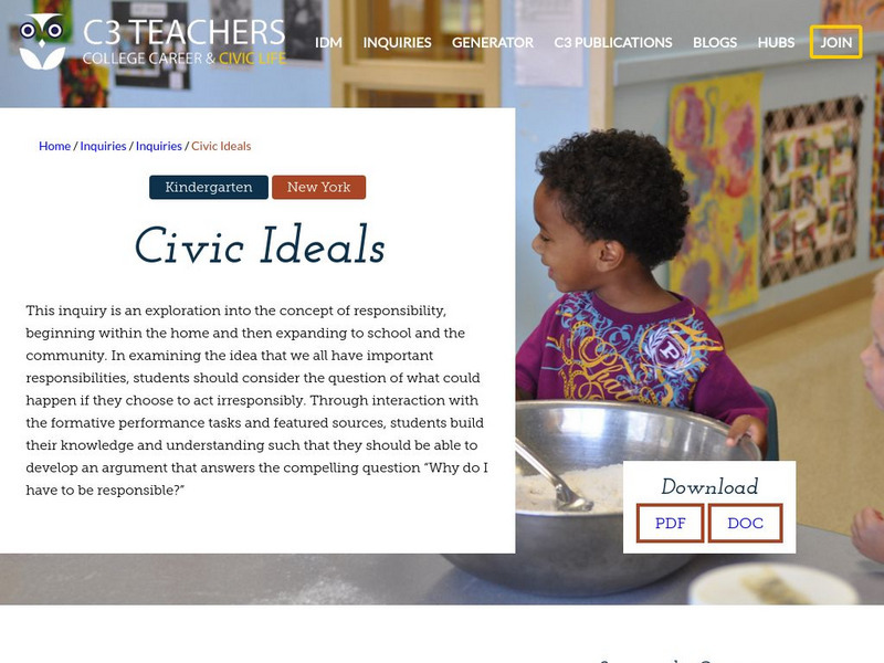 C3 Teachers: Inquiries: Civic Ideals Unit Plan C3 Teachers: Inquiries: Civic Ideals Unit Plan