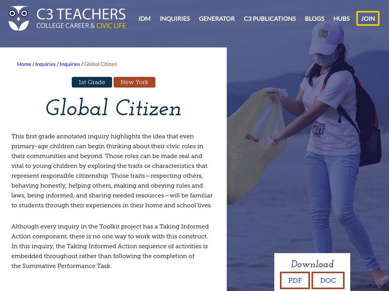 C3 Teachers: Inquiries: Global Citizen Unit Plan C3 Teachers: Inquiries: Global Citizen Unit Plan