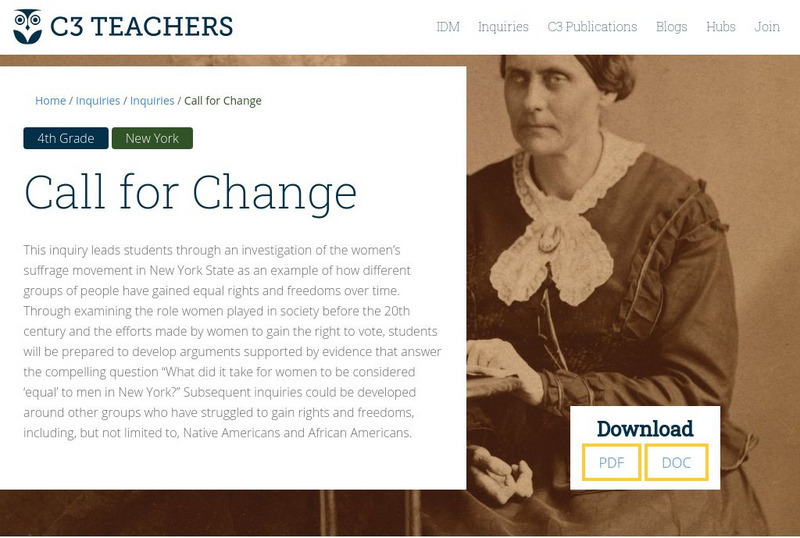 C3 Teachers: Inquiries: Call for Change Unit Plan C3 Teachers: Inquiries: Call for Change Unit Plan