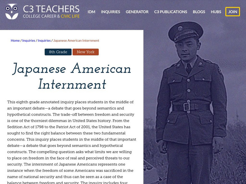 C3 Teachers: Inquiries: Japanese American Internment Unit Plan C3 Teachers: Inquiries: Japanese American Internment Unit Plan