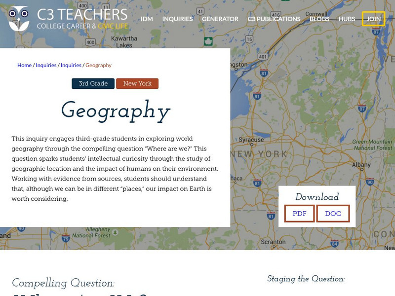 C3 Teachers: Inquiries: Geography Unit Plan C3 Teachers: Inquiries: Geography Unit Plan