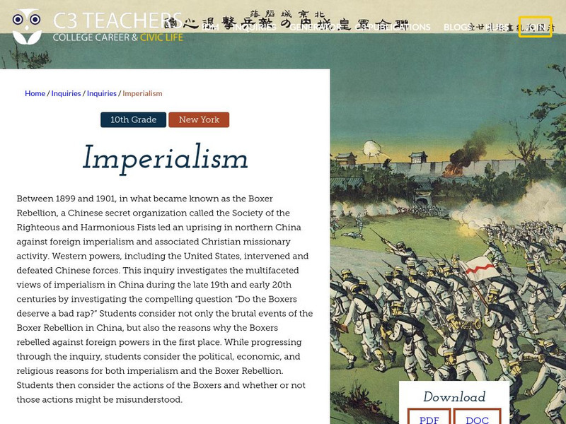 C3 Teachers: Inquiries: Imperialism Unit Plan C3 Teachers: Inquiries: Imperialism Unit Plan