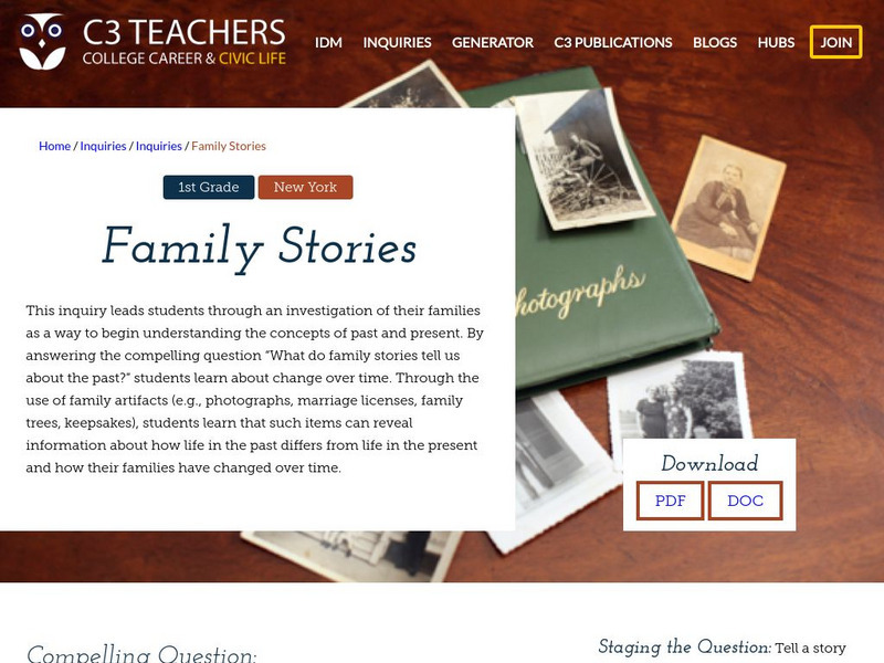 C3 Teachers: Inquiries: Family Stories Unit Plan C3 Teachers: Inquiries: Family Stories Unit Plan