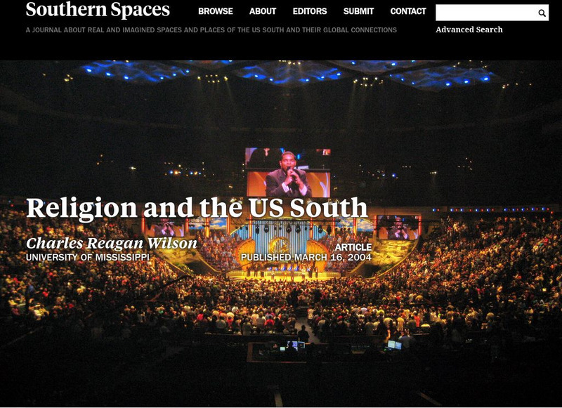 Southern Spaces: Overview: Religion and the Us South Article Southern Spaces: Overview: Religion and the Us South Article
