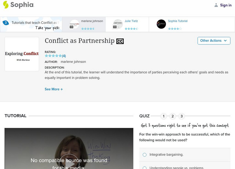 Sophia: Conflict as Partnership: Lesson 2 Instructional Video Sophia: Conflict as Partnership: Lesson 2 Instructional Video