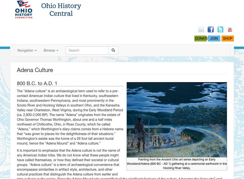 Ohio History Central: Adena Culture Website Ohio History Central: Adena Culture Website