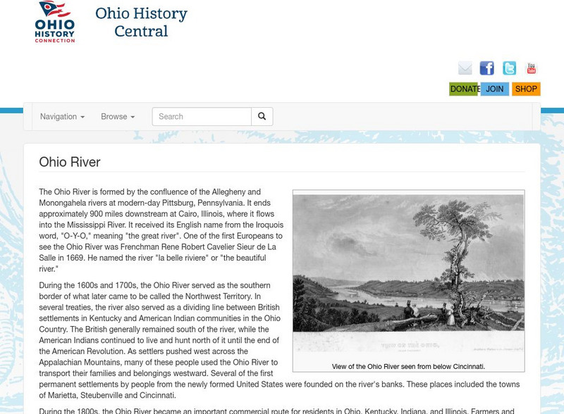 Ohio History Central: Ohio River Handout Ohio History Central: Ohio River Handout