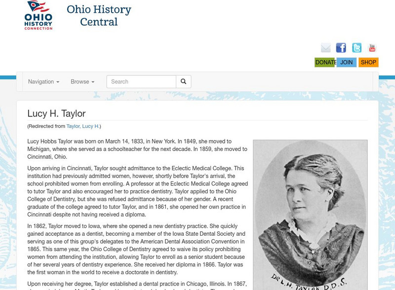 Ohio History Central: Lucy H. Taylor Handout Ohio History Central: Lucy H. Taylor Handout