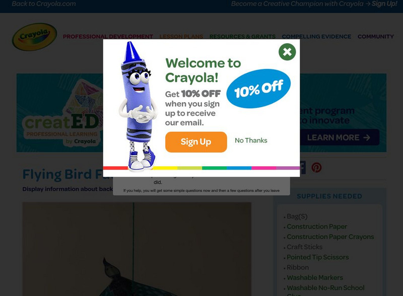 Crayola: Flying Bird Fact Finds (Lesson Plan) Lesson Plan Crayola: Flying Bird Fact Finds (Lesson Plan) Lesson Plan