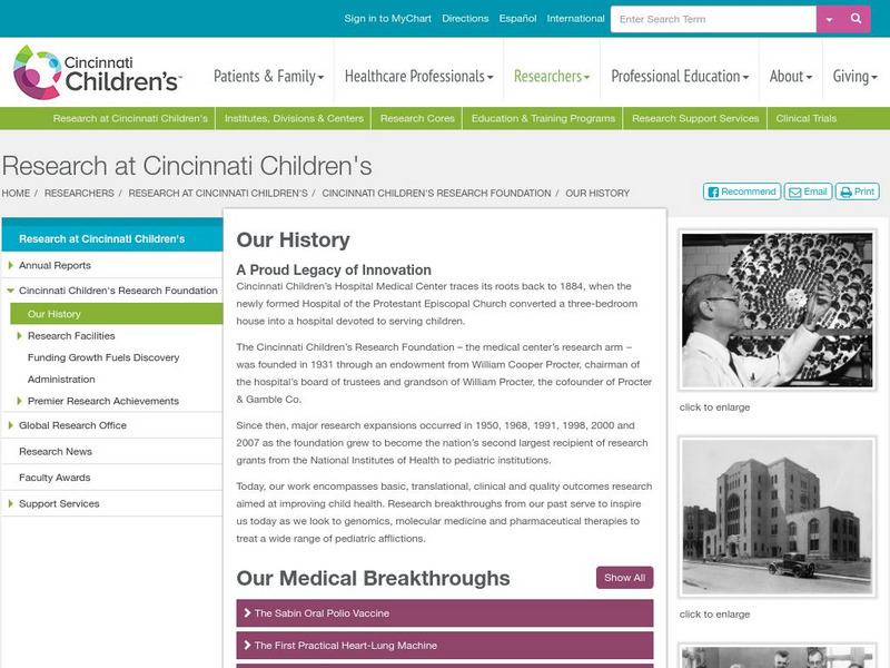 Medical Breakthroughs: Dr. Albert Sabin's Discovery of the Oral Polio Vaccine Handout