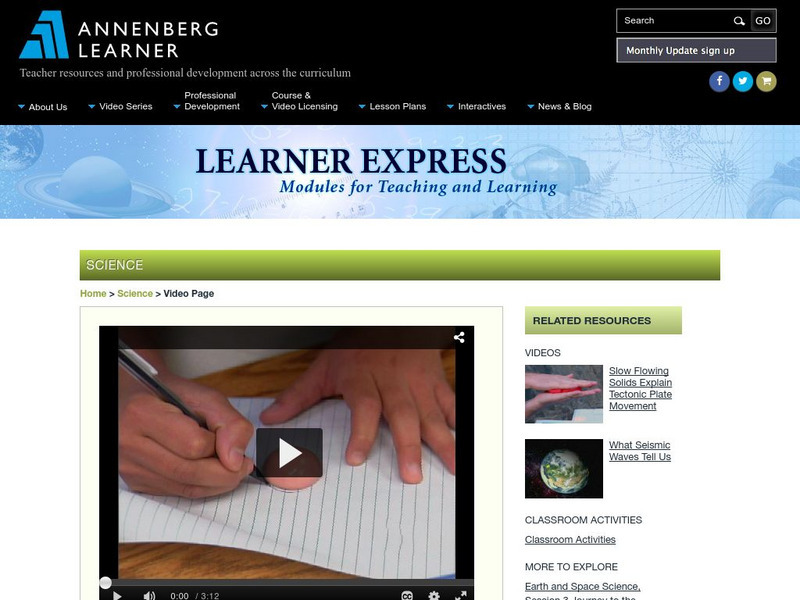 Annenberg Learner: Classroom Exploration of Flowing Solids Instructional Video Annenberg Learner: Classroom Exploration of Flowing Solids Instructional Video