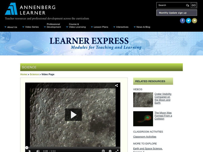 Annenberg Learner: Why Do the Moon Craters Have Similar Shapes? Instructional Video Annenberg Learner: Why Do the Moon Craters Have Similar Shapes? Instructional Video