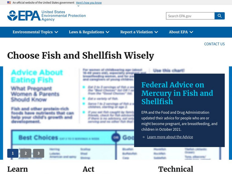Epa: Choose Fish and Shellfish Wisely Website Epa: Choose Fish and Shellfish Wisely Website